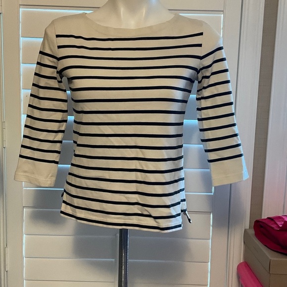 Ralph Lauren Navy and White Striped Blouse - Picture 1 of 7